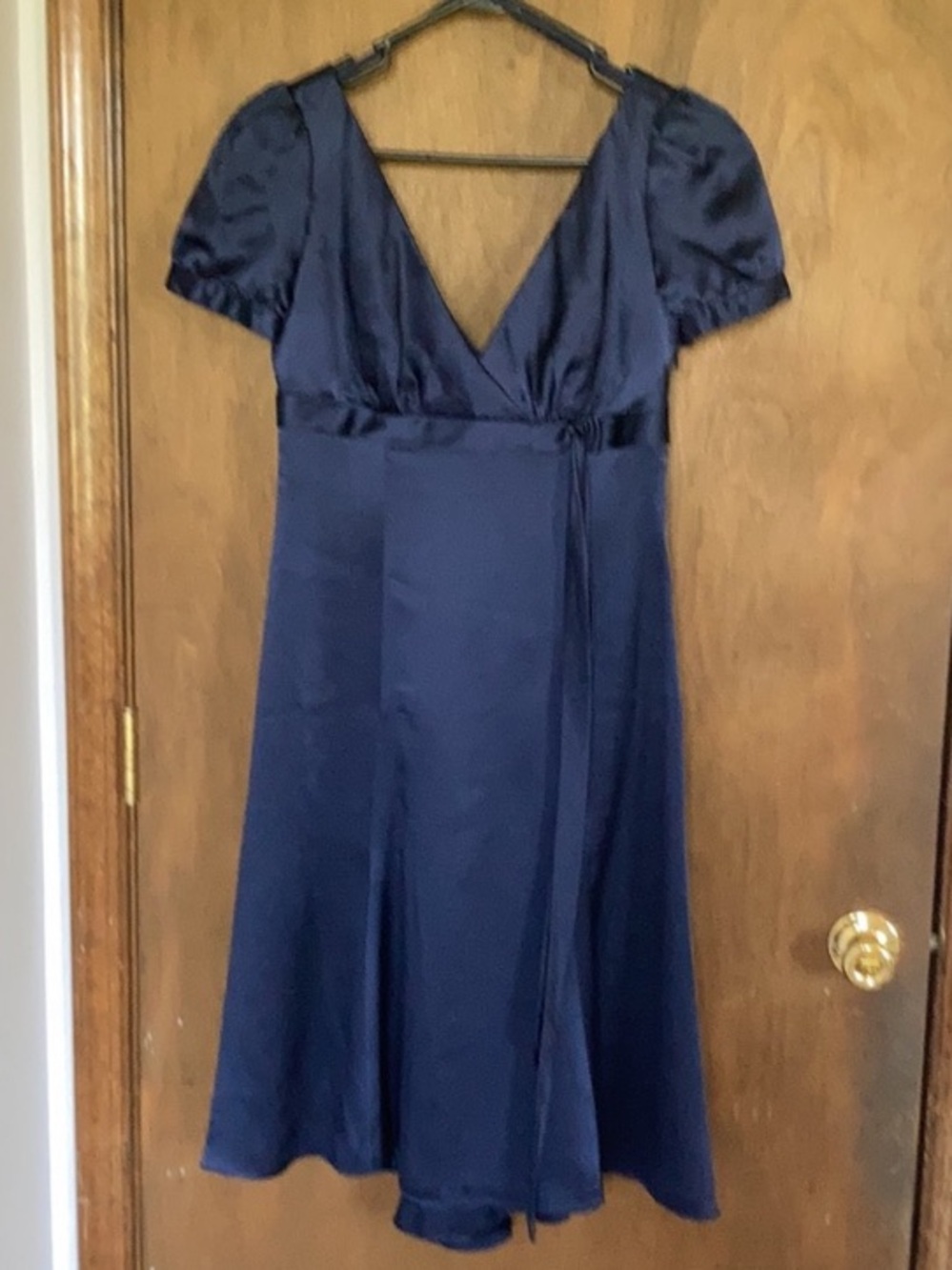 Melissa Sweet silk navy blue dress size 4 - Picture 15 of 17